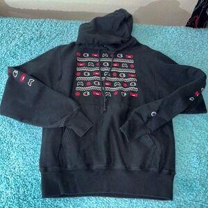 Champion Reverse Weave Kids Hoodie Black Game Controller Basketball Graphic